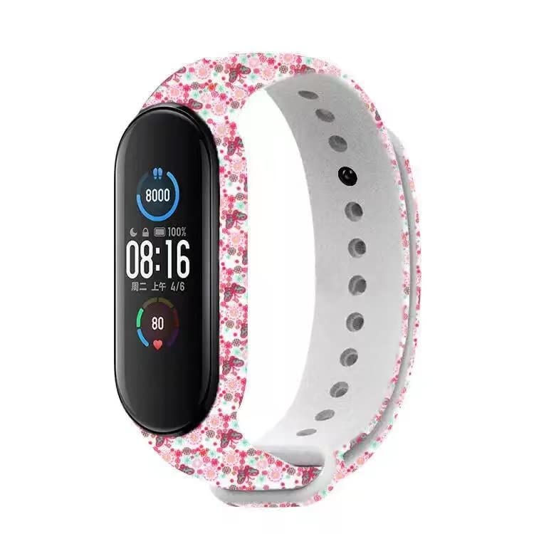 Paquete de 10 correas compatibles con Mi Band (7/5/6) – Correa de silicona flexible estampada para rastreador 8