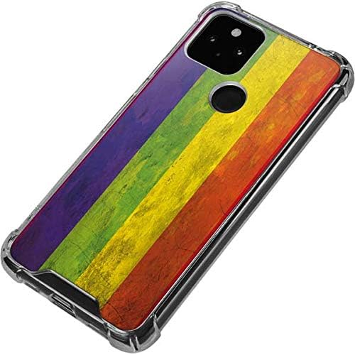 Skinit Clear Phone Case Compatible with Google Pixel 4a 5G - Distressed Rainbow Flag Design