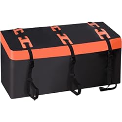 Baul De Techo Coche SUNORCHID Baúl de techo para coche, caja trasera para enganche de remolque, 566 litros, 600D, PVC, resistente al agua, resistente a desgarros, plegable