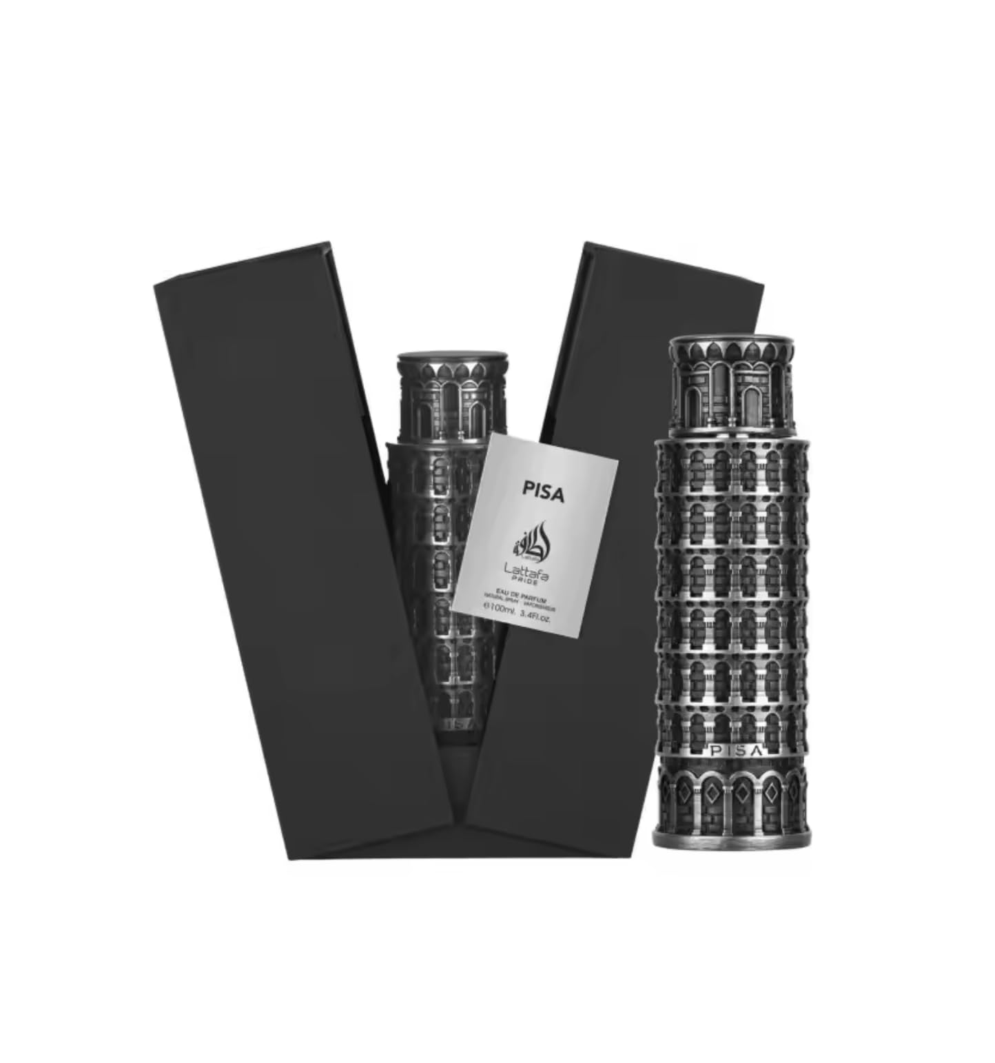 Pisa Original Eau de Parfum, 100 ml, arabisches Parfüm für Herren, lange Haltbarkeit, inklusive nachfüllbarem Zerstäuber, 5 ml, Zitrusholz, elegant und langlebig