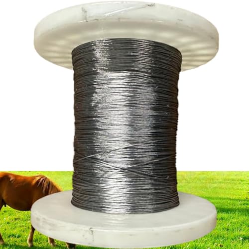 Llampec Hilo Pastor Eléctrico, 200 m, Ø 0,15 mm, 7 Conductores de Acero Inoxidable, Alta Conductividad, Resistencia 55 kg, para Cercas Eléctricas, Fabricado en España