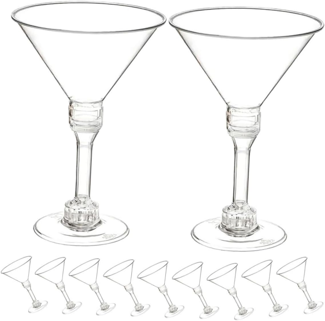 50pcs Plastic Disposable Margarita Glasses Elegant Design Goblet Cups for Wedding Party Hurricane Glasses Cocktail