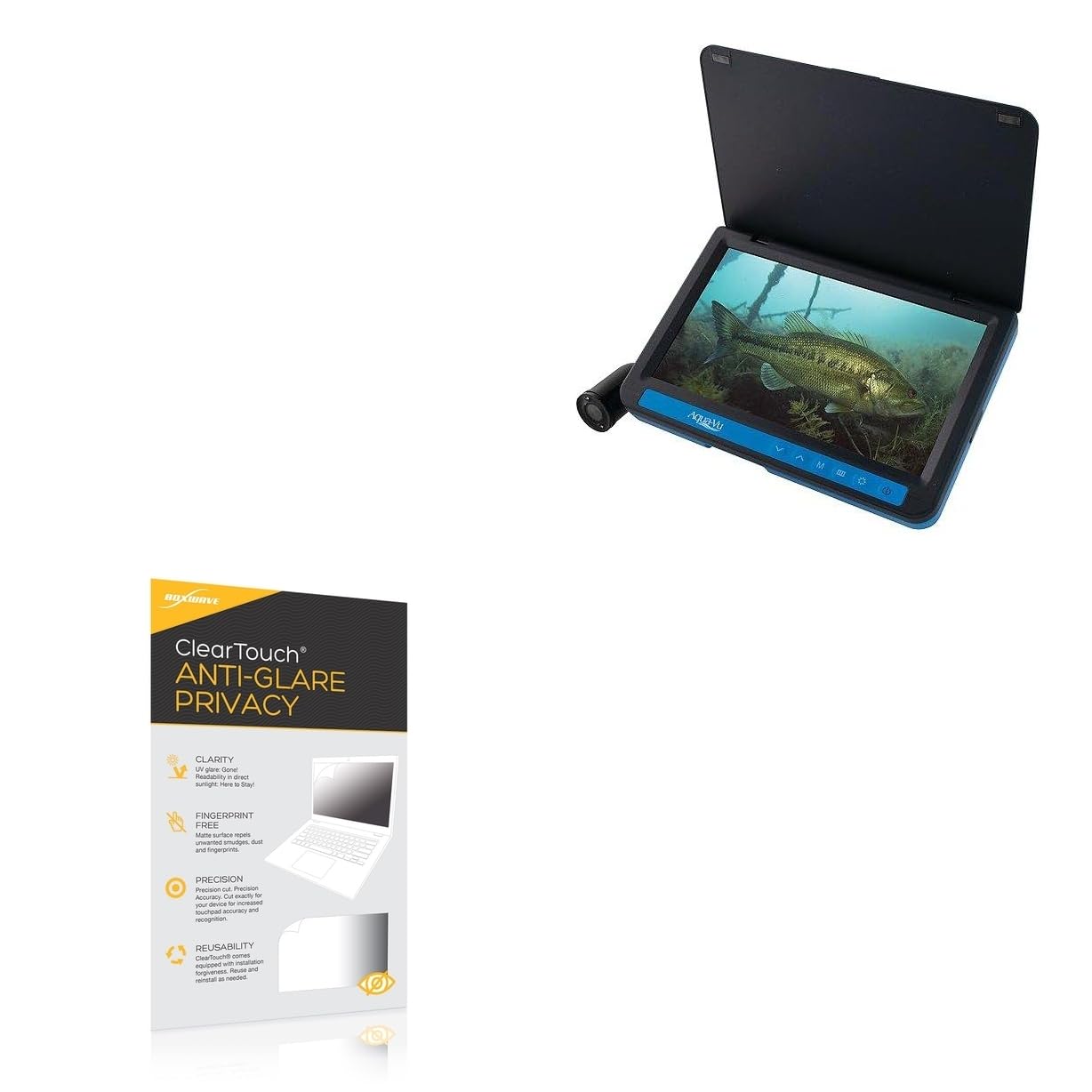BoxWave Screen Protector Compatible with Aqua-Vu AV722 - ClearTouch Anti-Glare Privacy (2-Pack), Privacy Screen Protector Flexible Film Anti-Glare
