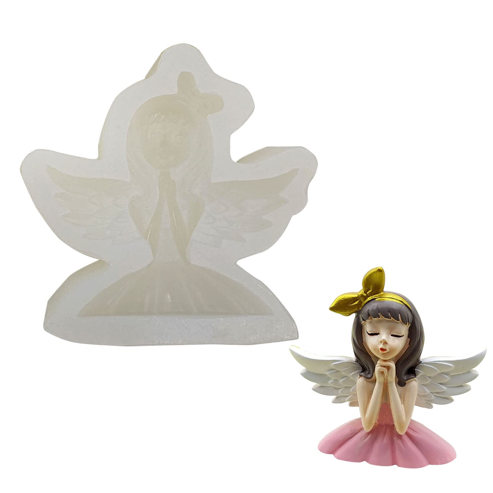 Jazuaiao Wing Angel Princess Cake Mold Fondant Cake Food Grade Silicone Baking Tools Sugar Mold Chocolate Fondant Chocolate Molds
