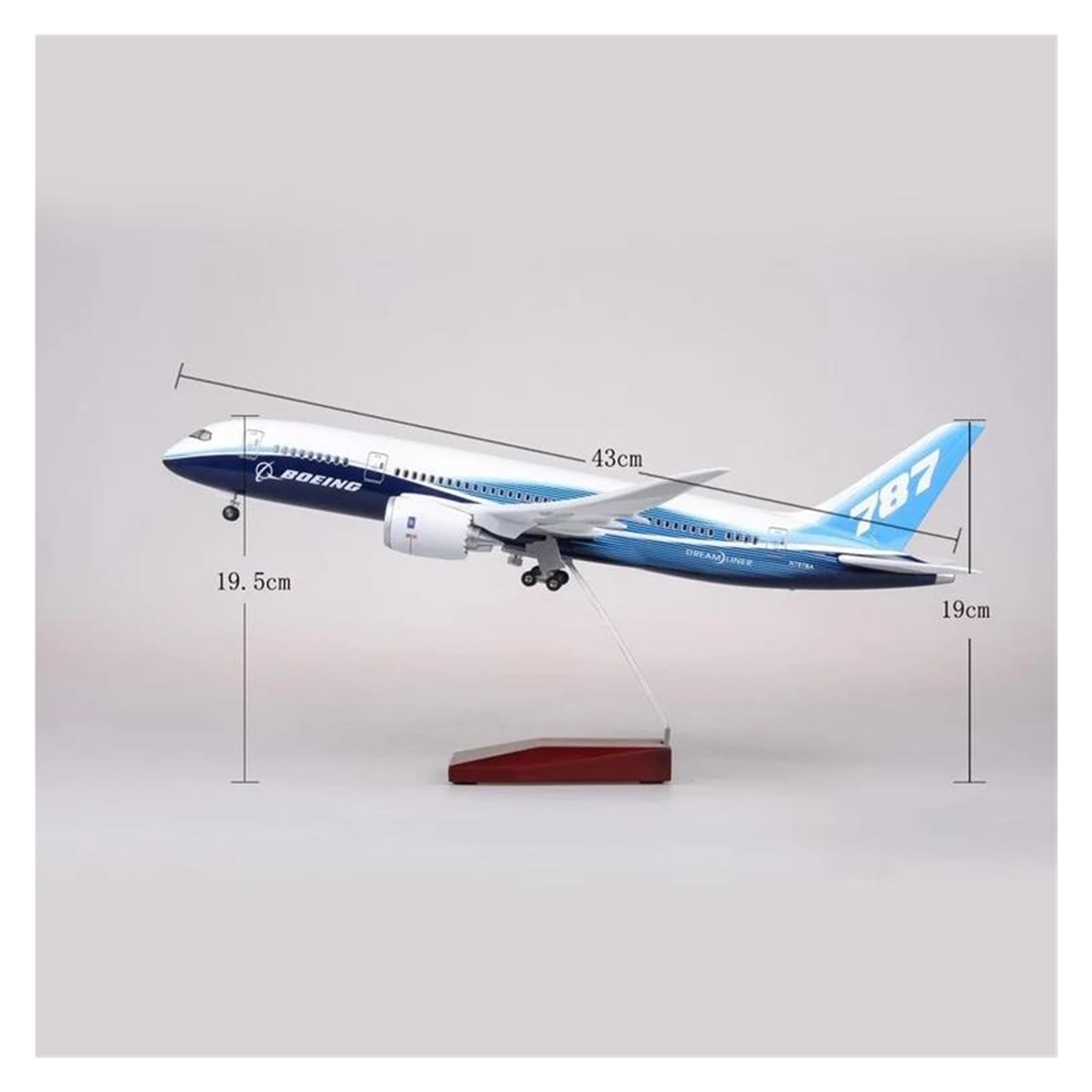 Avión a Escala 1/160 para Boeing 787 Modelo de avión Modelo de avión Modelo de avión de Resina fundida a presión Recuerdos Decorativos Adecuado para exhibición (sin luz)