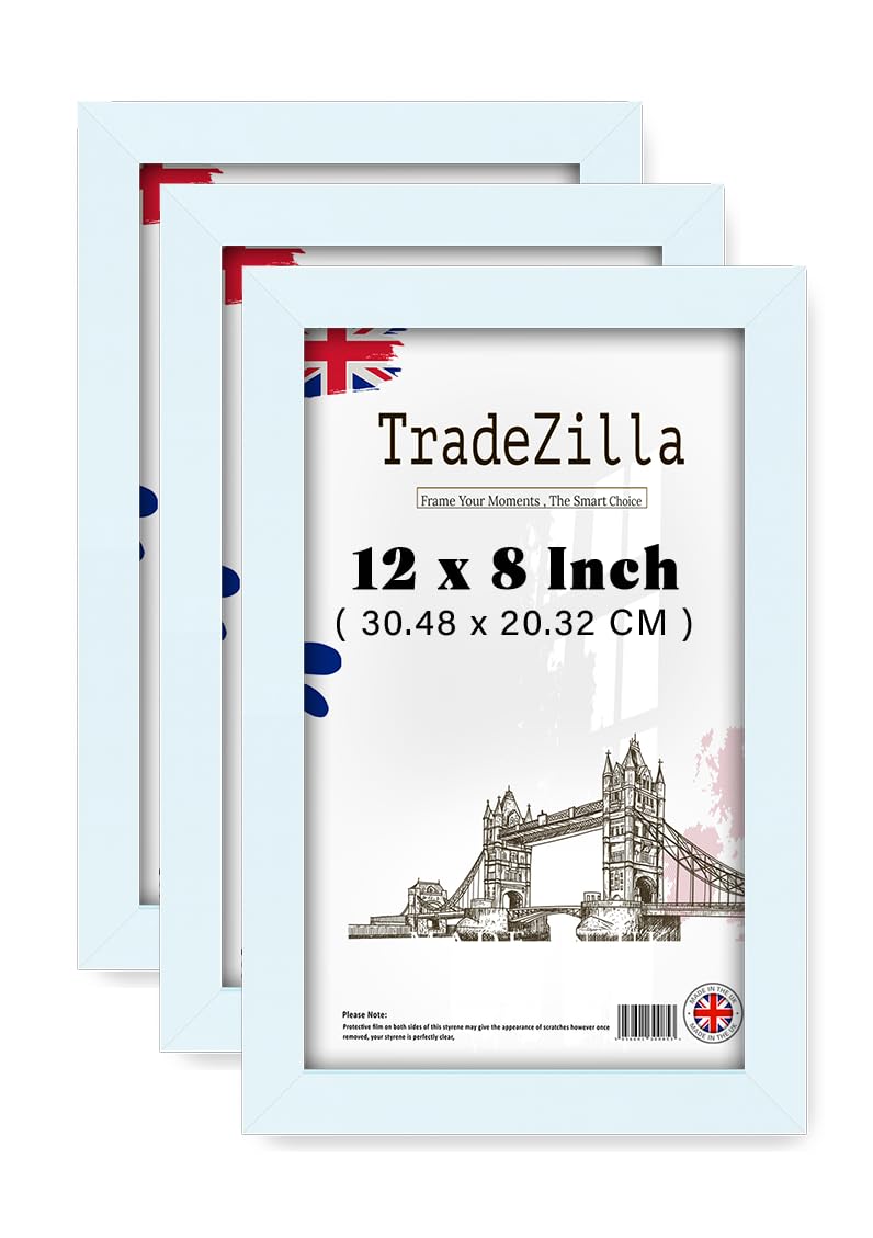 TradeZilla pack of 3 Epic Collection Eton Wood Poster/picture 12x8 Inch Frame White -Stylish -Gifts Birthdays/Interior Wall Décor (30.48 x 20.32 CM) [ White ]