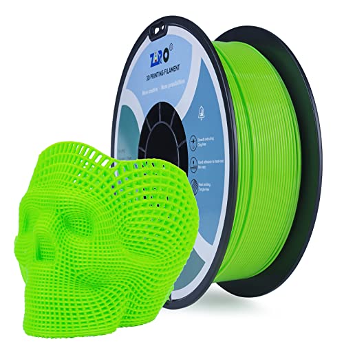 ZIRO PLA PRO Fluorescencia Filamento para Impresora 3D 1.75mm 1kg (2.2 lbs), Precisión Dimensional +/- 0.03 mm, Verde Fluorescente