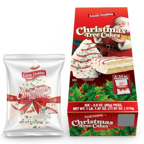 Little Debbie Christmas Tree Cakes – Vanilla | Mega Sized 3 oz Single Serve Snack Cakes, 6 Per Box