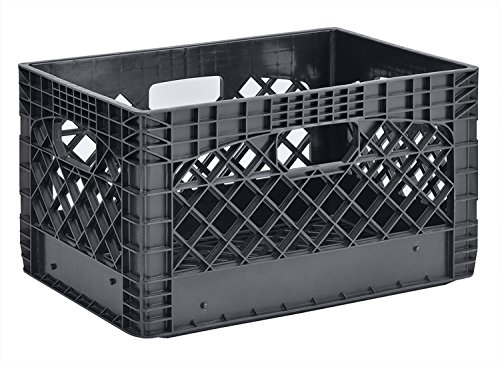 Muscle Rack PMK24QTB-3 24 quart 3 Pack black Heavy Duty Rectangular Stackable Dairy Milk Crates , 11" Height, 19" width (2 X 3 Pack) - Image 4