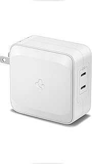 100W USB C Charger, Spigen Dual USB C Wall Charger [GaN II] Type C PD 3.0 Power Adapter with Foldable Plug, Fast Charging for MacBook iPad M2 M1 Pro Air USB-C Laptop HP Dell XPS iPhone 15 14 Pro Max