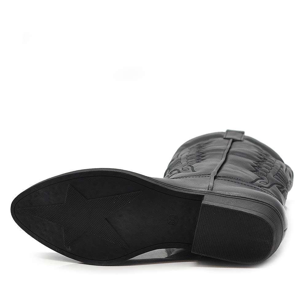 Botas tejanas de mujer, estilo vaquero western con punta, camperas étnicas DT-16 Size: