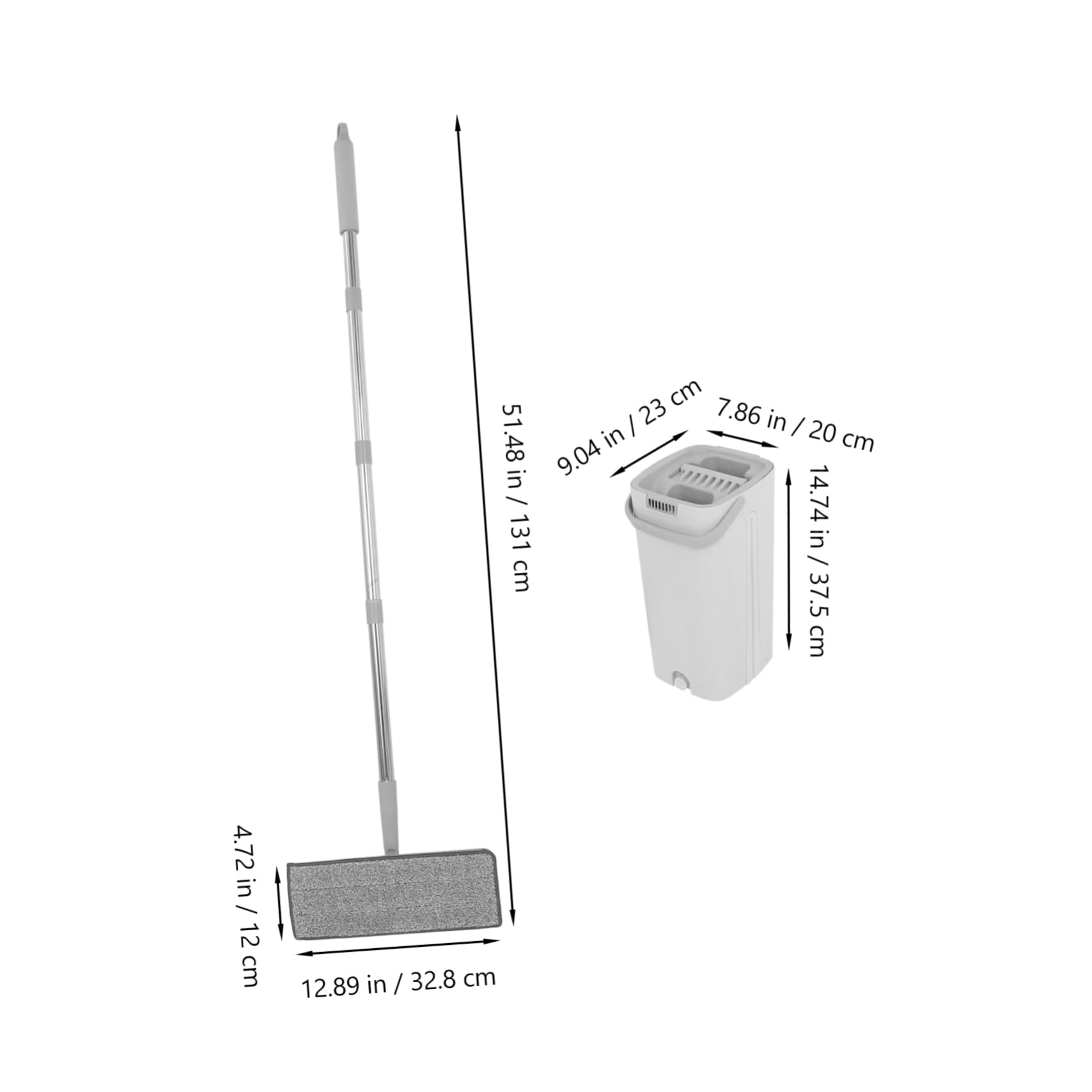 Fregona Super Absorbente con Cubo para Limpieza Dual de Pisos y Ventanas en Hogares y Oficinas, Sistema de Fregona Plana con Microfibra y Acero Inoxidable