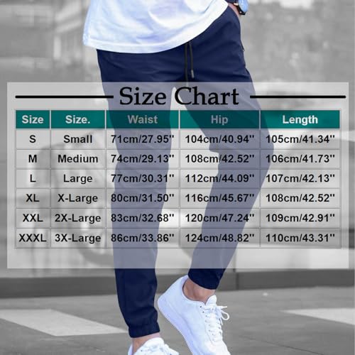 Men’s Zipper Pocket Cargo Pants Elastic Waist Drawstring Joggers Trousers Solid Color Comfort Lightweight Pants3