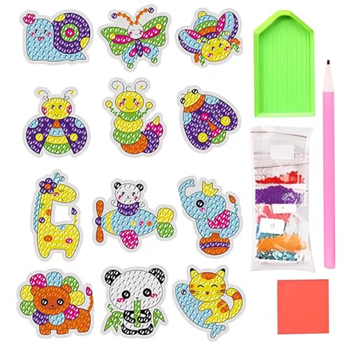 yakermur Pintura de piedra, juegos de cuadros de piedra por números con piedras creativas - accesorios creativos de juguete herramienta de mosaico para niños, niñas, promoción de la concentración