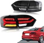 VLAND Led Tail lights Compatible with Volkswagen VW Jetta 2011-2014 Sagitar 12-14 ( Not Fit GLI &Led Version), Full LED Rear Lamp Assembly w/Left Fog Light w/Sequential Smoke/Tinted