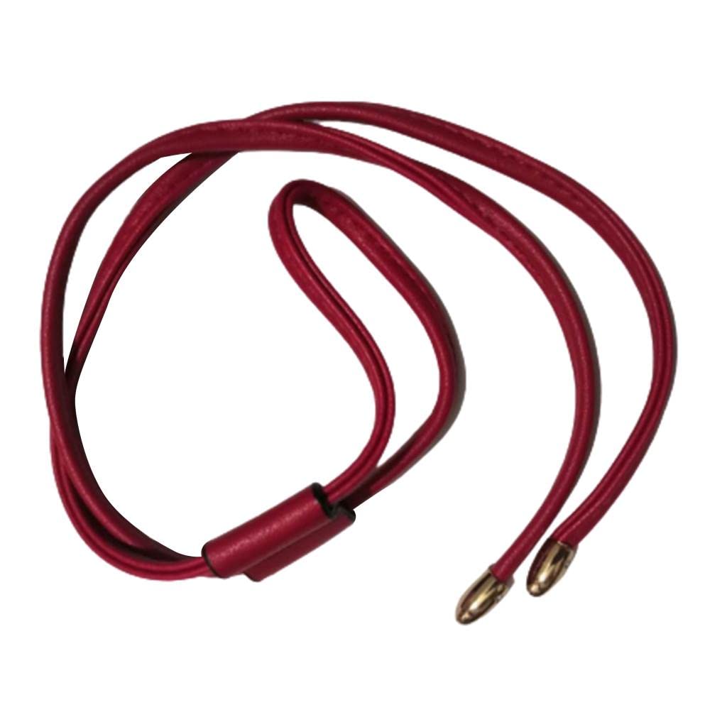Adoorniequea Leather Drawstring Replacement Strap for Bucket Bag Handbag Red