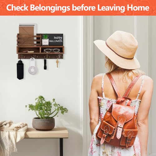 Key-Holder-for-Wall-Wall-Mounted-Mail-Holder-Wooden-with-Shelf-3-Liquid-Chalks-Chalkboard-Mail-Sorter-Organizer-Rustic-Home-Decor-Entryway-Living-Room-1598W-x-91H-x-33D-Brown