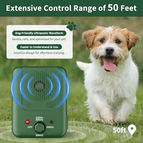 Anti Bell Gerät Hunde, 3 Modi Antibell Ultraschall Gerät, 33 Fuß Stopp Hundebell Gerät, IPX4 Wasserdichtes Anti-Bell-Mittel für Hunde das Training Großer Kleiner Hunde im Freien Innenbereich Antibell