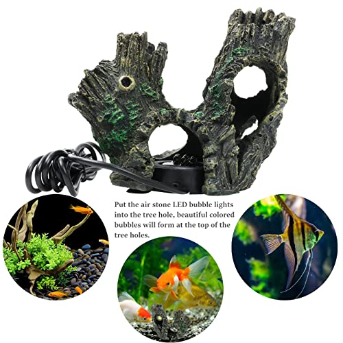 Luci LED a Bolle D'aria, Ornamenti per Acquari con Fori per Alberi, Illuminazione per Acquari a LED Colorati con Pompa Dell'aria, Valvole di Ritegno, Tubo Dell'aria, Adattatore di Alimentazione - Image 8