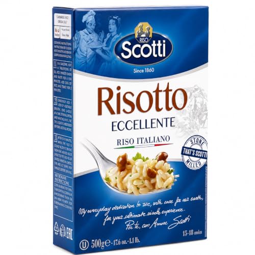 Image of Riso Scotti Risotto Eccellente Italian Risotto Rice • Premium Italian Rice for Creamy Risotto Recipes, 17.6 oz ℮ 1.1 lb ℮ 500 g