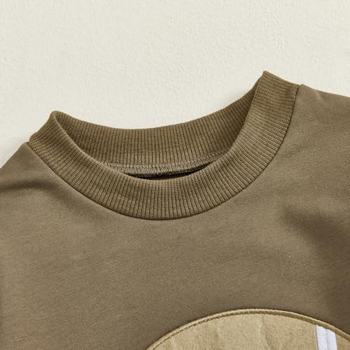 Toddler Baby Boy Football Outfit Long Sleeve Football Embroidery Print Sweatshirt Jogger Pants 2PCS Fall Clothes Set4