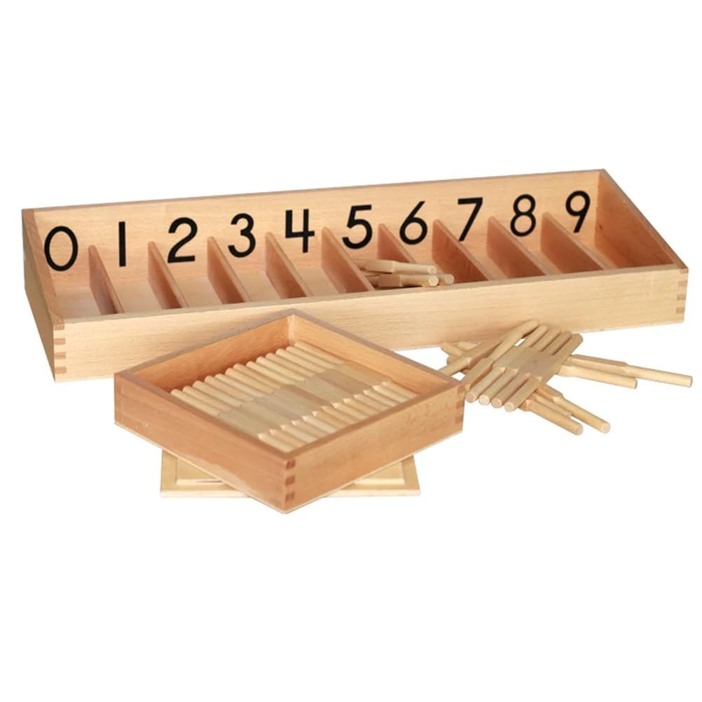 Scatola Spindle Montessori, Giocattolo Legno per Contare e Matematica | Materiali matematica, apprendimento numeri 0-9, ausilio didattico prima infanzia scuola materna l'insegnamento conta