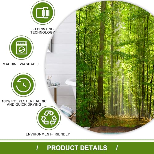 Nitwy Garden Shower Curtain Outdoor,Green Forest Shower Curtain 3d Garden Decorative Shower Curtains for Bathroom,Waterproof and Mould Proof Fabric Bathroom Decor,72x72in - Cosy Home Interiors Nitwy Garden Shower Curtain Outdoor,Green Forest Shower Curtain 3d Garden Decorative Shower Curtains for Bathroom,Waterproof and Mould Proof Fabric Bathroom Decor,72x72in - Image 4