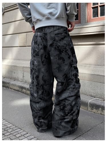 GORGLITTER Men's Camo Baggy Cargo Pants Camouflage Drawstring Waist Work Military Trousers with Pockets2