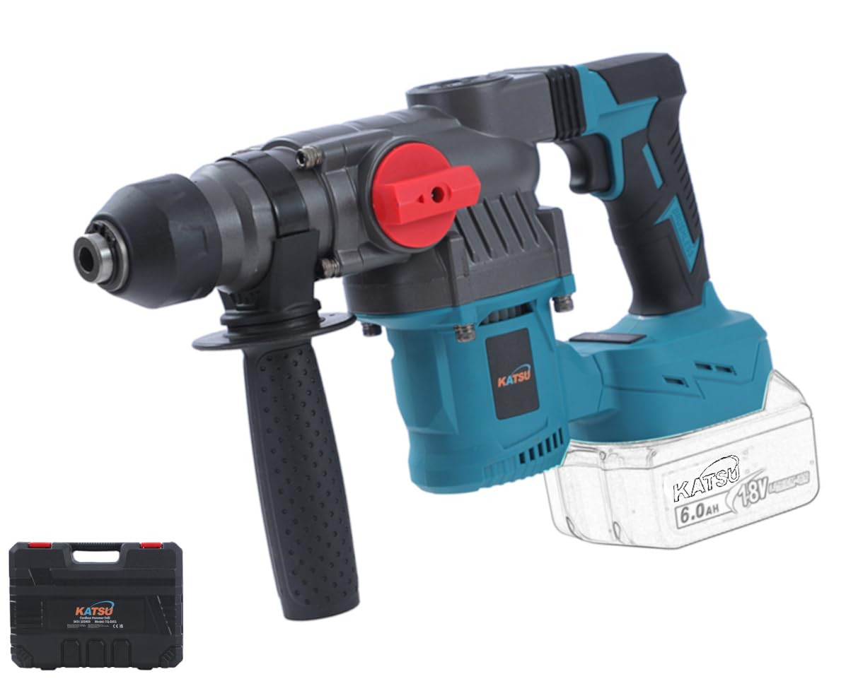 KATSU FIT-BAT Martello demolitore perforatore a batteria SDS da 21 V, 26 mm, per cantieri domestici, perforazione di scalpellatura del calcestruzzo, senza batteria e caricabatterie 102403