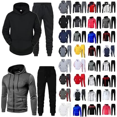 JMMSlmax Men Casual Outfits 2 Piece Pants Set Fall Jogging Tracksuit Set Long Sleeve Outfit Pullover Hoodies Sweatsuit Sets Cover