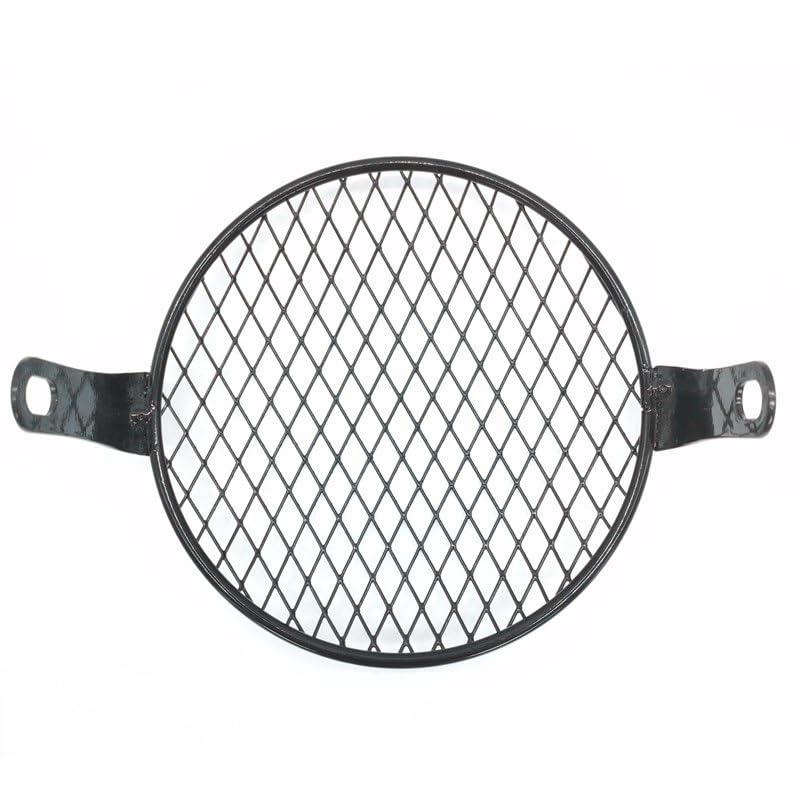 Griglia Protezione Faro Moto Tondo 6.5 Pollici (diametro 16.4 Cm) In Ferro Nero, Stile Retrò Per Cruiser, Chopper E Cafe Racer