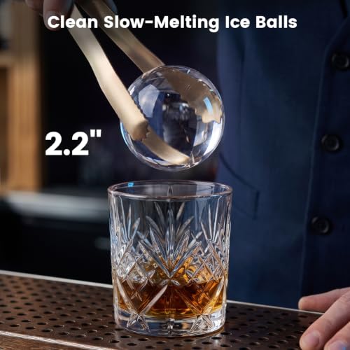 Image of Electactic 2.2 inch Ice Ball Maker Countertop, Sphere Ice Machine, 72 Pcs /Day