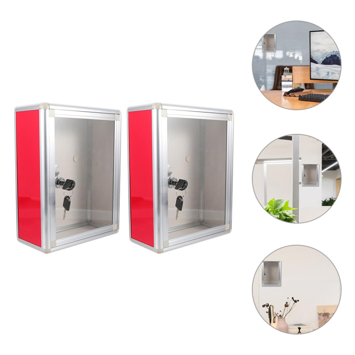 2 Piezas Buzón de Sugerencias de Pared de Metal Transparente
