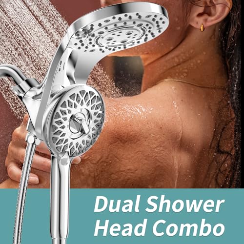 Image of High Pressure Rain Shower Head with Handheld Spray (Chrome)