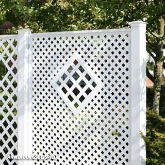 Videx Sichtschutzwand Aus Kunststoff – Coventry-Diamant Design, 125 X 185 Cm, Weiß, Witterungsbeständig
