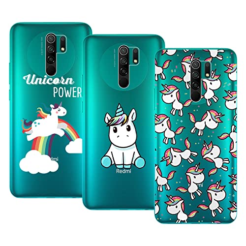 Young & Min Funda para Xiaomi Redmi 9, (3 Pack) Transparente TPU Silicona Carcasa Delgado...