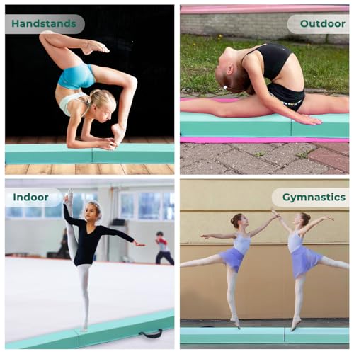 Image of FBSPORT 8ft /9ft /10ft Balance Beam: Folding Floor Gymnastics Equipment for Kids Adults,Non Slip Rubber Base, Gymnastics Beam for Training, Practice, Physical Therapy and Professional Home Training