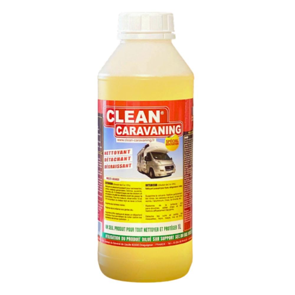 1L | Nettoyant camping-car multi-usage | nettoie, détache, dégraisse et protège int et extérieur - Supprime les traces noires, insectes, redonne de la brillance. 98% Biodégradable