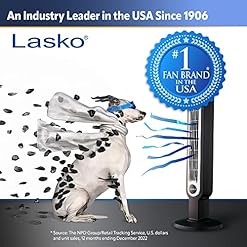Alternative view of Lasko High Velocity Wall Mount Fan with Pivoting Head, 3 Speeds, Ideal for Home, Garage, Attic, Wall-Mounted Fans or Floor Fans Option, 2264QM, 20" in Black