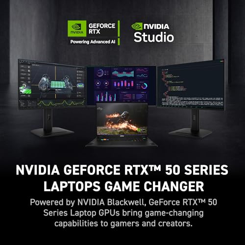 Image of MSI Stealth 18 HX AI 18 inch 120Hz UHD+ Gaming Laptop: Intel Ultra 9-275HX, NVIDIA Geforce RTX 5080, 64GB DDR5, 2TB NVMe SSD, Wi-Fi 7, Win 11 Pro: Black A2XWIG-036US