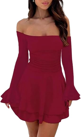 BAU♥MADDY Ribbon tied short sleeve flared long dress BEAUDRM Women's Sexy Summer Tropical Mini Dress Y2K Deep V