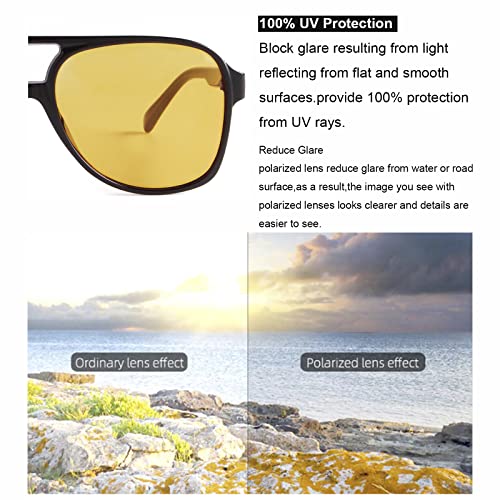 VIA LEECA Vintage Polarized Aviator Sunglasses Women Men Retro Oversized 70s Sun Glasses3