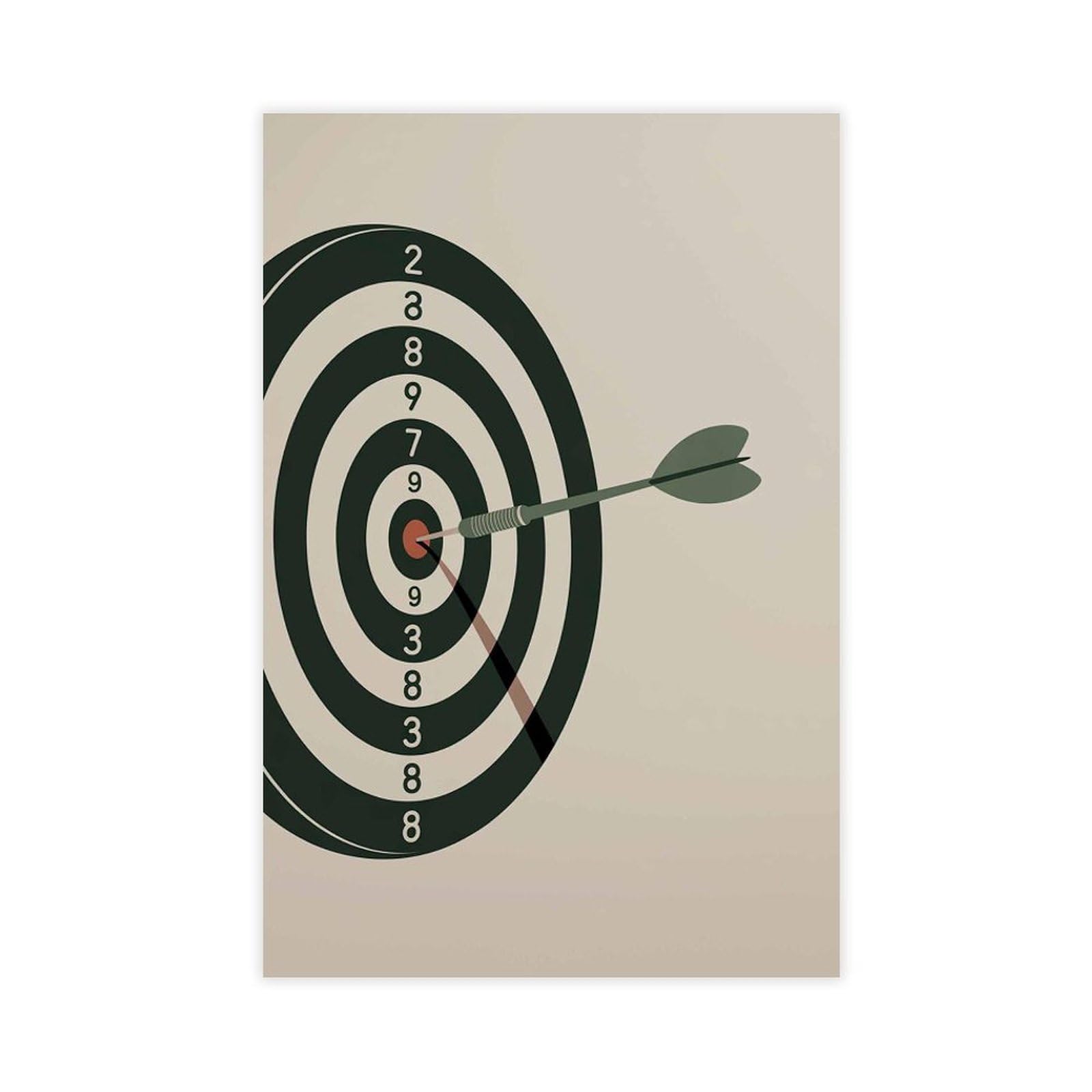 Qnvjqkdsi Unframe Dartboard Poster, Vintage Minimalist Art (1) Canvas Poster Bedroom Decor Landscape Office Room Decor Gift 16" L X 24" W