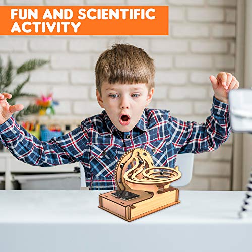 Wooden Marble Run & STEM Toys For Boys and Girls - 3D Puzzles for Adults & Kids, Engineering Projects for Kids - Model Kit Science Experiments Runs on Solar and Battery - Thumbnail 7