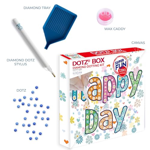 Image of DIAMOND DOTZ Happy Day Diamond Painting Kits for Adults - Diamond Art Kits a Relaxing Creative Craft Kit with Dotz Gems 8.7x8.7