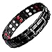 Bracelet Magnétique Acier Inoxydable Double Rangée 4 Éléments Noir