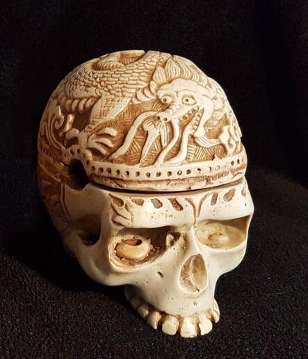 Inara Creation Skull Head Design Cigarette Ashtray for Home, Office and Bar (Beige)-picture-35
