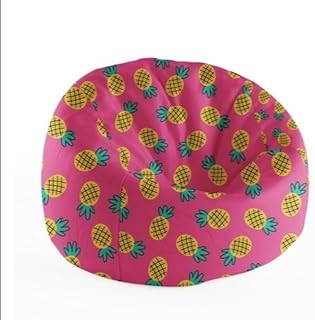 Pineapple Print Shower Cap, Pink and Yellow Pattern, Waterproof Bath Hair Cover,Grand Pineapple Beanbag, 90cm