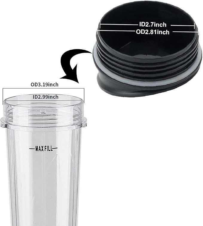 Repuestos tapas para licuadoras Ninja 16oz, 2 unidades miniatura 2
