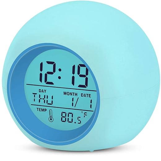 Kinder Wecker, Digital Uhr 7 Farbwechsel LED Nacht, Nachttischwecker mit Lichtern für Kinder, Einschulung Geschenk für Mädchen Jungen Damen Erwachsene